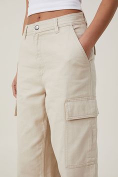 Bobbie Cargo Pant Mid-rise Beige Cotton Cargo Jeans, Mid-rise Beige Cargo Jeans With Side Pockets, Relaxed Fit Cargo Style Straight Leg Bottoms, Baggy Cargo Jeans With Flap Pockets And Straight Leg, Baggy Cargo Jeans With Straight Leg, High Rise Cotton Utility Cargo Shorts, Utility Straight Jeans With Cargo Pockets, Tapered Leg Cotton Cargo Jeans, High Rise Cotton Cargo Shorts In Utility Style