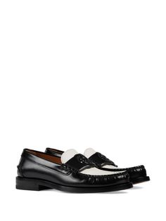 Gucci Interlocking G Leather Loafers - Farfetch Gucci Calf Leather Loafers With Rubber Sole, Gucci Slip-on Loafers For Work, Gucci Calf Leather Loafers, Gucci Loafers In Calf Leather, Gucci Loafers With Leather Sole And Flat Heel, Gucci Calf Leather Loafers With Branded Insole, White Business Loafers With Leather Footbed, Gucci Black Loafers With Branded Insole, Gucci Designer Tassel Loafers With Round Toe