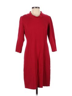 Talbots Casual Dress Size: 4 Burgundy Dresses - used. 63% RAYON, 32% NYLON, 5% SPANDEX, Sweater Dress, Turtleneck, Solid, Midi/Calf Length, 3/4 Sleeve | Talbots Casual Dress - Sweater Dress: Burgundy Solid Dresses - Used - Size 4 Winter Workwear Dress, Burgundy Casual Dress, Burgundy Dresses, Dress Sweater, Casual Dresses For Women, Casual Dress, Casual Dresses, Sweater Dress, Women Handbags