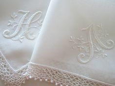 White wedding handkerchief with floral design 1-initial monogram. 100% Cotton Thread Color Shown: White Monogram Handkerchief, Monogrammed Handkerchiefs, Bridal Handkerchief, Personalized Handkerchief Wedding, Lace Handkerchief, Wedding Handkerchief, Initial Monogram, Hand Embroidery Designs, Colorful Heart