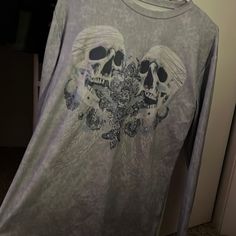 I Bought This And The Quality Is Good, I Never Wore It Just Wasn’t My Style. Light Grey Long Sleeve Skull Shirt. Stretchy Material Could Fit Small Medium Or Large Depending On What Type Of Fit You Are Going For! Skull Shirt, Skull Shirts, What Type, Grey Long Sleeve, Stretchy Material, Blue Gray, Blue Grey, Light Grey, Long Sleeve Tees