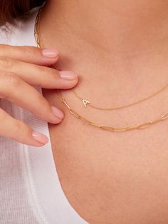 This 14K yellow gold custom tiny personalized necklace is made with one (1) initial of your choice. Monogram it to your liking! Choose to add a bezeled baguette or round diamond for that extra sparkle! Display your own initials, your children's, or someone you want to wear close to your heart. Available in 16", 18" and 18" adjustable with loops at 16" and 17". All initial jewelry is made to order and nonreturnable. 14k Gold Name Necklace With Initial Pendant, Minimalist White Gold Initial Pendant Necklace, Classic Name Necklace With Initial Pendant And Delicate Chain, Minimalist Initial Pendant Name Necklace In White Gold, Yellow Gold Name Necklace With Initial Pendant, Dainty Everyday Initial Pendant Necklace, Everyday Name Necklace With Initial Pendant, 14k White Gold Initials Name Necklace, Dainty Everyday Initial Pendant Name Necklace