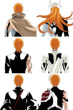 an anime character with orange hair and black clothes