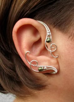 Ear Wraps, Wire Ear Cuffs, Minimalist Ear Cuff, Elf Ear Cuff, Wire Wrap Jewelry Designs, Ear Crawler, Irish Jewelry, Beaded Jewelry Tutorials, Diy Wire Jewelry