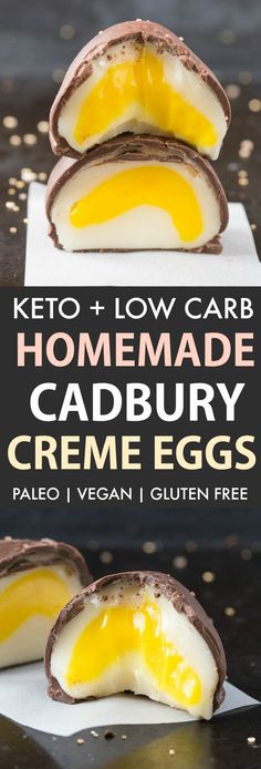 keto and low carb homemade cadbury creme eggs