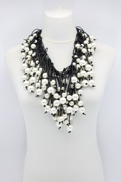 Description: Hand-woven leatherette Faux pearls cape-style necklace Length: Approximately 45 cm Available colours & Product codes: White - NL2114-02 Navy - NL2114-03 Grey - NL2114-01 Cape Style, Clothing Design, Style Necklace, Necklace Length, Kenya, Hand Woven, Faux Pearl, Necklace Lengths, Cape