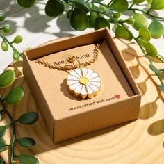 A portion of every purchase at Bee Kind Shop is donated to non-profit organizations that help save bee colonies around the globe.
---

  

This incredibly unique necklace serves as a symbol of purity, innocence, hope, and new beginnings, making it the perfect gift for the sunshine of your life!

---


Did you know that Daisies are one of many flowers that carry and provide vital nutrients that are extremely helpful for keeping bees alive? 

---



Wear it as a daily reminder of strength, positiv Inspirational Handmade Necklaces For Gifts, Inspirational Handmade Necklace Gift, Inspirational Handmade Necklace For Gift, Eco-friendly Adjustable Jewelry For Gift, Spiritual Flower Pendant Necklace Gift, Handmade Spiritual Necklaces For Best Friend Gift, Handmade Spiritual Necklace For Best Friend, Inspirational White Jewelry Gift, Inspirational White Jewelry For Gifts