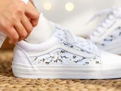 Embroidered Vans Embroidered Sneakers For Spring, Spring Embroidered Sneakers, Embroidered Closed Toe Sneakers For Spring, Spring Wedding Embroidered Sneakers, Wedding Vans, Embroidered Vans, Vans Custom, Embroidered Sneakers, Wedding Sneakers