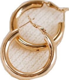 Chic Gold-tone Hoop Earrings For Formal Occasions, Classic Gold-tone Tarnish Resistant Hoop Earrings, Classic Gold-tone Gold-plated Hoop Earrings, Formal Gold-tone Metal Hoop Earrings, Minimalist Gold-tone Hoop Earrings For Formal Occasions, Classic Gold-tone Round Huggie Earrings, Formal Gold Hoop Earrings, Trendy Gold Round Huggie Earrings, Trendy Gold-tone Hoop Earrings