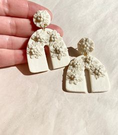 Ivory Floral Arch Earrings Bride Earrings Bridesmaid | Etsy White Drop Earrings For Bridesmaid Gift, Cream Dangle Earrings For Wedding, White Dangle Earrings For Wedding Gift, White Dangle Bridal Earrings, Beige Drop Earrings For Wedding, Handmade White Flower Earrings For Anniversary, White Handmade Flower Earrings For Anniversary, Handmade White Earrings For Anniversary, Earrings Bride