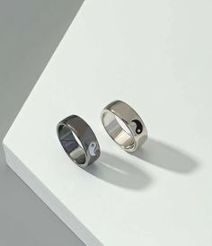 2 piece ying yang partner rings One dark grey and one silver Diameter 1.9cm Partner Rings, Double Rings, Jun 2023, Ying Yang, Double Ring, Matching Rings, Yin Yang, Dark Grey, Etsy Accessories