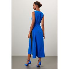 Blue satin (100% Silk). Lining (100% Silk). A-line. Sleeveless. Boat neck. Back zipper closure. 53" from shoulder to hemline. Imported. Networking Event, Rent The Runway, Closet Designs, Blue Satin, Boat Neck, A Line, Satin, Silk, Zipper