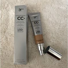 It Cosmetics Cc+ Cream Full Coverage Color Correcting Foundation With Spf 50+ In Shade Tan 100% Authentic Brand New In Box Size 1.08 / 32 Ml Fast Shipping Retails For $47 Cc Cream It Cosmetics, It Cosmetics Cc Cream, Foundation With Spf, It Cosmetics Foundation, Body Foundation, Lightweight Foundation, Color Correcting, Foundation Shades, It Cosmetics