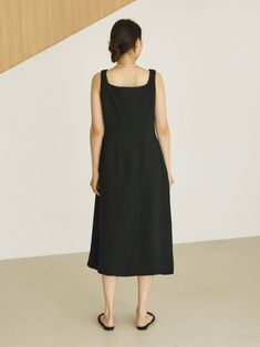 Midi length structured dress with square neckline and A line skirt. Dress up or down for office or weekend. Model is wearing MINUSEY ONE SIZE. ✔️ Free worldwide express shipping over $100✔️ Loved by 6,500+ customers✔️ Limited edition collections, maximum style⠀⠀⠀⠀⠀⠀⠀⠀⠀Stay ahead of the trend with can’t-find-anywhere-else staples. Your closet will thank you 💕 * MINUSEY ONE SIZE = EU 34-38, US 2-6* 100% Polyester* Dry clean* Made in Korea - Model Height: 170cm/5'7" (US2, EU34) Square Neck Midi Dress For Office In Summer, Classic Square Neck Midi Dress For Work, Black Square Neck Dress For Work, Black Square Neck Work Dress, Square Neck Midi Dress For Work, Black Midi Dress With Straight Neckline For Work, Dress With Square Neckline, Structured Dress, Line Skirt