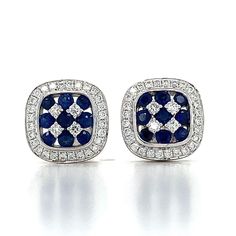 Bony Levy 18K White Gold Sapphire & Diamond Earrings 3.4 Grams Round White Brilliant Cut Diamonds 0.36 Carats Total Weight Color: F-G Clarity: VS-Si Round Blue Sapphires this is a timeless blue sapphire diamond halo pair of earrings. The earrings are 18k and the backings are 18k.  If you have any questions or concerns please message me and I will get back to you as soon as possible. serial number: AJ05345 A Luxury Sapphire Diamond Earrings, Luxury Blue Diamond Earrings With Brilliant Cut, Luxury Sapphire Earrings, Luxury Sapphire Diamond Earrings With Brilliant Cut, Luxury Blue Diamond Earrings With Accents, Luxury Blue Diamond Earrings, Luxury Blue Diamond Earrings For Formal Occasions, Luxury Blue Diamond Earrings For Formal Events, Luxury Sapphire Yellow Gold Earrings