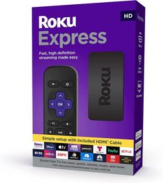 the box for roku express is open and ready to be used