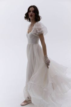 Feather Gown, Fairytale Fashion, Light As A Feather, Dress Pin, Ivory Silk, White Gloves, Gold Logo, True Beauty, So Beautiful