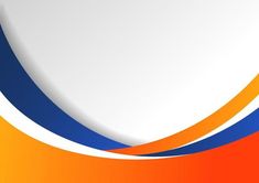 an orange, blue and white abstract background with wavy lines on the bottom right corner