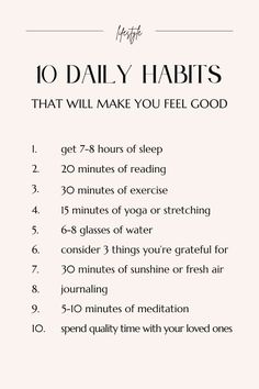 Healthy Habits Daily Countdown, Daily Habits To Change Your Life, Good Habits To Build, Creating A Habit Quotes, How To Improve Yourself Everyday, Health Habits Daily, Creating Good Habits, Self Improvement Habits, Good Morning Habits