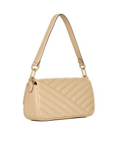 Body: 100% Sheep leather Lining: 50% Polyurethane, 50% Nylon Designer Travel Baguette Shoulder Bag, Designer Baguette Shoulder Bag For Travel, Luxury Beige Crossbody Baguette Bag, Luxury Beige Baguette Bag, Luxury Beige Baguette Bag With Detachable Strap, Designer Beige Satchel Baguette Bag, Designer Beige Baguette Satchel, Designer Beige Leather Flap Bag, Luxury Baguette Bag In Soft Leather For Travel