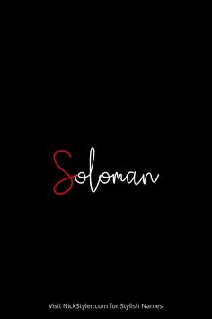 the name solana written in red on a black background