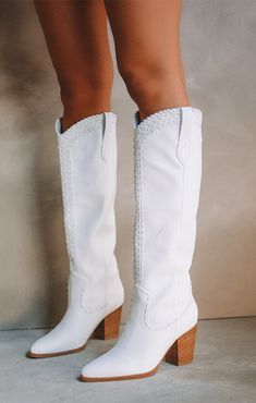 Finley by Billini is a long, western inspired boot. For events, festivals and beyond, this classic western long boot is a must-have this season. How Many Bridesmaids, White Cowboy Boots, Girls Together, Cute Boots, Halter Mini Dress, Knee High Leather Boots, White Boots, Cowboy Boot, Show Me Your Mumu