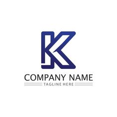 letter k logo design with blue color