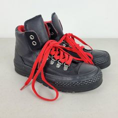 Converse 'Ct Street Hiker' Black Leather Sneaker Boots Men's 4 | Women's 5.5 / 6 They Are Marked Womens 5.5 However They Fit More Like A 6, I Am A Size 6 And They Fit Me Just Fine. New, Never Worn. Does Not Come With Original Box. Please Review All Photos Carefully, And Message Me With Any Questions Before Purchasing. All Items Are In As Found Condition And Sold As Is. Returns Are Not Accepted. All Of Our Items Are Cross Posted On Multiple Platforms, Sales Are Not Complete Until Payment Is Recei Converse Lace-up Boots For Outdoor Activities, Lace-up Boots With Rubber Toe Cap For Streetwear, Black High-top Sneakers With Reinforced Toe, Rugged Low-top Streetwear Boots, Rugged Low-top Boots For Streetwear, Leather Low-top Boots For Streetwear, Low-top Leather Boots For Streetwear, Black Low-top Leather Boots, Urban Low-top Leather Boots