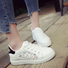 Female Shoes, Casual Flat Shoes, 2018 Fashion, Lacing Sneakers, Wedge Sneakers, Sole Shoes, Trendy Clothes For Women, Girls Sneakers, Strap Design