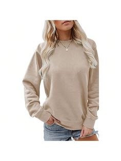 About this item
Material: 29% Cotton+71% Polyester.This long sleeve solid sweatshirt for women is made of cotton and polyester. Super soft, lightweight, breathable and comfortable.
Feature: Womens round neck/crew neck sweatshirt, cute sweatshirts for women, women long sleeve sweatshirts, casual loose fitting, fall winter sweatshirts, pullover tops for women, warm sweatshirts, simple design in a stylish cool silhouette, looks casual and chic,fit great and roomy.
Match:Pair it with jeans, leggings Solid Color Long Sleeve Plain Sweatshirt, Basic Long Sleeve Sweater, Solid Color Long Sleeve Sweatshirt For Fall, Solid Long Sleeve Sweatshirt For Fall, Fall Long Sleeve Solid Color Sweatshirt, Long Sleeve Sweatshirt For Fall, Comfortable Long Sleeve Solid Sweatshirt, Basic Crew Neck Solid Color Sweatshirt, Basic Crew Neck Sweatshirt In Solid Color