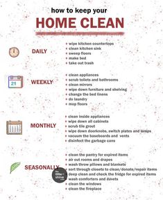 a clean house cleaning checklist with the words how to keep your home clean