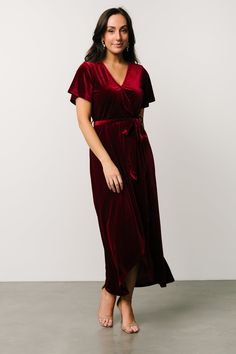 34c Size, Velvet Wrap Dress, Baltic Born, One Shoulder Midi Dress, Velvet Maxi Dress, Midi Dress Style, Velvet Midi Dress, Nursing Friendly, Rust Dress