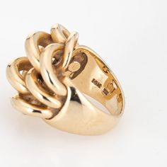 This is part of Chairish’s Fine Jewelry assortment.  Vintage Tiffany & Co 'Woven' dome ring crafted in 14 karat yellow gold (circa 1980s to 1990s).    The domed band features a visually striking woven design and makes a great statement on the hand. Weighing 16.8 grams the ring has a weighty feel on the finger. The medium rise band (8.5mm - 0.33 inches) sits comfortably on the finger. It is ideal worn alone or stacked.    The ring is in very good condition and was lightly cleaned and polished.  P Ruby Bands, Vintage Tiffany, Van Cleef And Arpels, Dome Ring, Purple Band, Ring Crafts, Modern Ring, Vintage Band, Woven Design