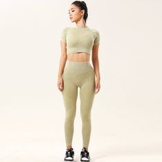 90% Nylon. 10% Spandex Seamless ribbed fabric Secure ribbed waistband High waisted Soft and comfortable Moisture-wicking Squat proof 4-way stretching Lightweight Breathable Super elastic and opaque Designed for low & medium intensity recreation & all day comfort High Waist Sports Leggings, Long Sleeve Mesh Dress, Strap Bra, Sports Bra And Leggings, Bodysuit Dress, Sport Leggings, Fitness Leggings, Workout Sets, Yoga Set