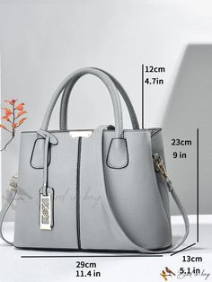 Bird in Bag - Womens Capacity Tote Bag with Pendant and Adjustable Shoulder Strap Gray Zipper Bag For Shopping, Trendy Gray Satchel For Daily Use, Trendy Gray Shopping Bag, Trendy Gray Shoulder Bag Satchel, Trendy Gray Double Handle Bag, Trendy Gray Satchel With Double Handle, Gray Satchel For Shopping, Trendy Gray Satchel For Shopping, Trendy Gray Double Handle Satchel