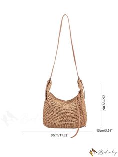 BirdinBag - Sleek Straw Bag: Embrace Minimalist Fashion Simple Double Handle Shoulder Bag For Travel, Simple Double Handle Travel Shoulder Bag, Everyday Straw Shoulder Bag With Adjustable Handle, Simple Beige Satchel Shoulder Bag, Spring Solid Color Hobo Bag For Daily Use, Spring Daily Use Hobo Bag, Simple Beige Shoulder Bag With Double Handle, Casual Beige Bag With Adjustable Handle, Simple Beige Shoulder Bag With Adjustable Strap