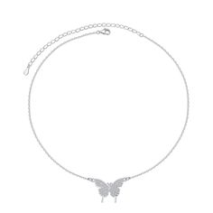 PRICES MAY VARY. The short chain butterfly choker necklace is the actual idea of using simple and elegant. choker length can be free to match according to your preferences. which is the highlight that makes you become the focus in the crowd. Necklace length:13‘’+3‘’(extended chain), you can freely adjust the length according to your neck and clothes. Material: S925 sterling silver,platinum polished finished. won't change color or get dark.tarnish resistant,no nickel .sterling silver allows for c Butterfly Choker Necklace, Chain Butterfly, Butterfly Choker, Clothes Material, Elegant Choker, Heart Moon, Sterling Silver Choker, Ball Party, Silver Choker