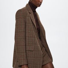 Size: Us Women’s Xxs Color: Brown Condition: Nwt If You Have Any Questions, Please Don’t Hesitate To Ask. Happy Shopping! :) Blazer Marron, Spring Business Casual Outfits, Ținute Business Casual, Checkered Suit, Blazer Suit Women, Spring Business Casual, Cute Work Outfits, Mango Suit, Check Suit