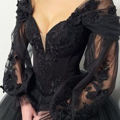 Unique Black Wedding Dress, Black Pink Wedding Dress, Black Vintage Wedding Dress, Black Silk Wedding Dress, Black And Maroon Wedding Dress, Black Floral Wedding Dress, Salem Elopement, Black Wedding Dress With Sleeves, Black Fantasy Gown