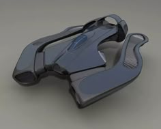 a futuristic looking object is shown in grey and black color scheme, including the steering wheel