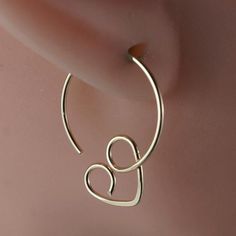 CECILE STEWART JEWELRY  GOLD HEART HOOP earring - -14K gold filled heart hoops  -rose or yellow gold options  -standard common earwire thickness - 20 gauge  -diameter about 1 inch  -nickel free  -rubber stoppers for the back of the earrings are included  -quantity - 1 pair    These earrings are Dainty Hypoallergenic Hoop Heart Earrings, Cute Gold Heart Earrings Nickel Free, Gold Hypoallergenic Open Heart Hoop Earrings, Dainty Small Hoop Heart Earrings Hypoallergenic, Cute Small Gold Hoop Earrings, Hypoallergenic Small Hoop Heart Earrings, Cute Gold Huggie Hoop Earrings, Diy Armband, Bijoux Fil Aluminium