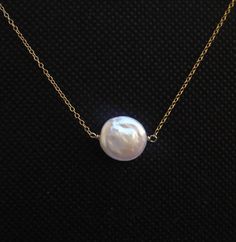 Freshwater Coin Pearl Necklace by DanglingJewelry on Etsy, $25.00 Round Pearl White Bridal Necklace As Gift, Pearl White Bridal Necklace As Gift, Pearl Bridal Necklace Gift, Delicate Round Pearl Necklace For Anniversary, Simple Round Pendant Jewelry For Wedding, Delicate Round Bridal Necklace Gift, Delicate Pearl Necklace With Round Pendant For Anniversary, Delicate Pearl Necklace Gift, Classic Pearl Charm Jewelry For Bridesmaid Gift