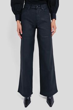 Jet Setter Coated Lotta Wide Leg | 7 For All Mankind Modern Denim Wide Leg Pants For Fall, Modern Dark Wash Flare Jeans For Work, Chic Denim Wide Leg Pants For Fall, Leather Jeans With Five Pockets For Work, Leather Straight Leg Jeans For Workwear, Leather Wide Leg Jeans For Work, Fall Workwear Wide-leg Jeans, Wide Leg Leather Jeans For Work, Solid Color Wide-leg Jeans For Fall