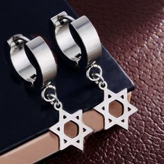 Silver Jewish Star of David Drop Dangle Hoop Earrings Protection Jewelry Gift | eBay Protection Jewelry, Jewish Star, Jewish Jewelry, Dangle Hoop Earrings, Daily Jewelry, Star Of David, Jewelry Gift, Jewelry Gifts, Hoop Earrings