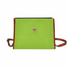 Uniquely You Yellow Green All Over Print Waterproof Canvas Bag(Model1641)(Brown College School Bag, School Bag College, College School, How To Make Handbags, School College, School Bag, Green Brown, Bag Straps, Small Items