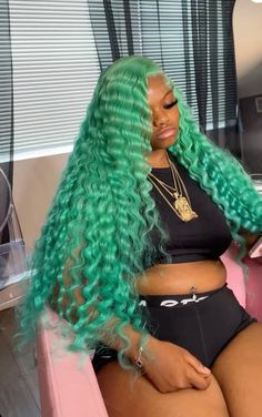 #turquoise #wigs Teal Wigs For Black Women, Teal Frontal Wig, Turquoise Wig Black Women, Emerald Green Wig, Teal Wig Black Women, Teal Hair Black Women, Teal Lace Front Wig, Turquoise Wig, Teal Wig