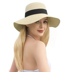 PRICES MAY VARY. SIZE AND MATERIAL - ONE SIZE FITS MOST: The adjustable size is recommended for normal head size with head circumference 21.1-23 inch. This fashion women beach hat is made of high-quality and Paper Straw, super lightweight and breathable. FUNCTIONAL DETAILS - An elastic headband will fit most girls and women. The inner anti-sweat band can reduce sweat build-up and keep you cool. Water-proof material makes it can be used on a rainy day. Upgrade black coating provides better sun pr Womens Beach Hat, Straw Hat Beach, Sweat Band, Super Flexible, Elastic Headband, Sun Hats For Women, Women Beach, Summer Hat, Hat For Women