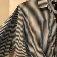 This Poplin Shirt, Woven From A Crisp Cotton, Features A Pinstriped Print, Basic Collar, Button-Down Front, Long Sleeves, Knotted Self-Tie Hem, And A Cropped Length. 100% Cotton. Never Worn!! Tags Still On! Forever 21 Striped Cotton Tops, Front Tie Shirt, Poplin Shirt, Forever 21 Tops, Shirt Color, Button Downs, Colorful Shirts, Forever 21, Button Down Shirt