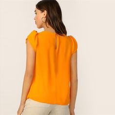 Gender: Women Material: Polyester Clothing Length: REGULAR Style: Casual Fabric Type: Broadcloth Sleeve Length(cm): Short Decoration: NONE Pattern Type: Solid Collar: O-Neck Sleeve Style: Petal Sleeve Model Number: swblouse07181207716 Color: Pink/Orange/Yellow UID: 190424yx Style: Elegant Composition: 100% Polyester Fit Type: Regular Fit Fabric: Fabric has no stretch Season: Summer Shirt Type: Top Pattern Type: Plain Placket Type: Pullovers Sleeve Length: Cap Sleeve Details: Button Sleeve Type: Orange Stretch V-neck Top, Stretch Orange V-neck Top, Spring Stretch Blouse Plain, Spring Stretch Plain Blouse, Casual Stretch Orange Blouse, Casual Orange Stretch Blouse, Butterfly Sleeve Blouse, Women Chiffon Blouse, Chiffon Blouses