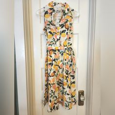 Lightweight And Unlined. Never Worn Because It Didn’t Fit. Fyi For Those With Allergies, We Have Fur Babies (Cats And Dogs) At Home. Sleeveless Lemon Print Sundress For Vacation, Sleeveless Lemon Print Dress For Spring, White Sleeveless Lemon Print Dress, White Sleeveless Dress With Lemon Print, Casual Sleeveless Sundress With Lemon Print, Yellow Lemon Print Sleeveless Sundress, Yellow Sleeveless Sundress With Lemon Print, Yellow Sleeveless Lemon Print Sundress, Yellow Sleeveless Summer Dress For Daywear